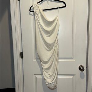 Elegant One-Shoulder White Dress